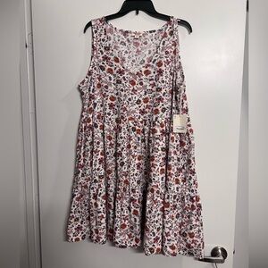 ANA floral print tiered midi dress